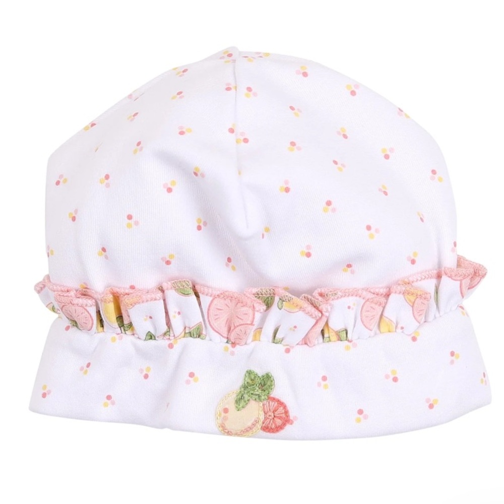 Magnolia Baby Ruby Red Ruffled Embroidered Hat